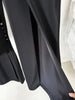 High Street Designer Suit Women Beaded Diamonds Stand Collar Single Button Blazer Wide-leg Pants Set 2PCS