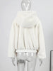 Women's Faux Fur Coats Hooded Patchwork Zipper Cropped Jackets Street Female Lantern Long Sleeves Loose Autumn Winter Outerwears
