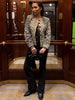 O-neck Leopard Short Faux Fur Coats Women Full Sleeve Button Waist Cinching Autumn Winter Jacket Designer Outerwears