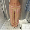 Colorful Striped Jeans Women's Long Pants Female High Street Low-waisted Pockets Denim Trousers Women's Holiday Outwear