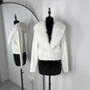 Knit Fluffy Cardigan Sweater Women's Ribbed Long Sleeve V-Neck Fluffy Elegant jacket Coat Female Knitwear Cardigan