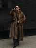 Women Faux Fur Overcoat Chic Lapel Long Sleeve Loose Fluffy Coat Lady Winter Warm Elegant Street Outerwear