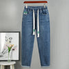 Spring Autumn Jeans Women's Denim Harem Pants Loose Large-size Elastic-waist Vintage Casual Trousers Female Jeans