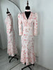 Elegant Printed V-Neck Long Dress Female High Waist Bandage Slim Contrast Party Dress Evening Women's Lace-Up Maxi Dress