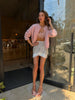 Lazy Style Wool Cardigan Women's Spring and Autumn Loose Round Neck Knitted Short Jacket Soft Long Sleeved Sweater