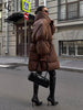 High Collar Puffer Women's Winter Coat Drawstring Waist Cinched Padded Jacket Thick Loose Casual For Ladies Streetwear Parka