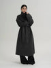 Advanced Gray Standing Collar Long Woolen Coat For Women'S Autumn And Winter Clothing, Double-Sided Woolen Coat