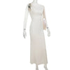 Women's Sweetheart Long Dress Asymmetric Temperament Slim Package Hip Simple Tie Dresses