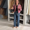 Corduroy Cropped Short Jackets Women Casual Contrast Collar Long Sleeves Zipper Coat Lady Spring Daily Street Wear