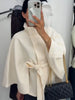 Women Solid Batwing Sleeve Outerwear Casual Stand-up Collar Waist Loose Long Sleeves Lady Jacket Lady Autumn Coats