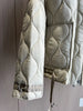 Quilted coat for women Quilted Jacket With Ties beige drawstring high neck pocket clip cotton jacket for women