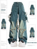 Women Blue Cargo Jeans Baggy Vintage 90s Aesthetic High Waist Cowboy Pants Harajuku Denim Trousers Y2k Trashy 2000s Clothes