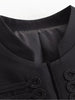 Women Baroque Cropped Jacket Military Inspired Structured Shoulder Asymmetric Hem Elegant Short Blazer Jacket Outerwear