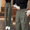 Army Green Wide-Leg Overalls Pants Women Spring Autumn 2026New Drape High Waist Trousers Loose Slim Narrow Straight Pants Female