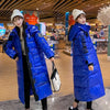 Black Glossy Parker Female Warm Winter Thicken Down Cotton Jacket Windproof Rainproof Women's Hooded Coat Casual Long Overcoat