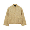 Women's Sequined Bomber Jacket Fall O Neck Long Sleeve Pocket Stretch Hem Sequins Jacket Coat Female Chic Outerwear