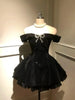 Autumn Vintage Elegant Y2K Velvet Off Shoulder Dress Bow Bodycon Mini A-line Women Evening Party Subculture Lolita