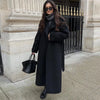 Casual Solid Long Women Coat Urban Full Sleeve Belt Double Breasted Female Jacket Autumn Winter Chic Lady Streetwear