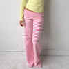 Womens Casual Pajama Pants Striped Low Waisted Lounge Pants Elastic Waist Drawstring Long Trousers