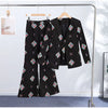 Geometric Printed Blazer Jacket Pants Sets Women Shoulder Pads V Neck Lace Up Full Sleeve Jackets Flare Pant Lady Outfit