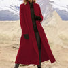 Plus Size Extra Long Woolen Coat Women, Loose Casual Wool Blend Trench Outerwear