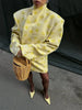 Floral Print Stand Collar Blazer Coat Women Asymmetric Placket Chest Pocket Padded Shoulder Outwear Long Sleeve Suit Jacket