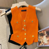 Spring Autumn Elegant V-neck Be All-match Ladies Sweater Vest Jacket Temperament Women's Knitting Cardigan Waistcoat Top