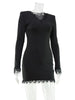Lace Patchwork V Neck Women Dresses Solid Casual Bodycon Long Sleeve Sexy Club Outfits Female Elegant Vestidos