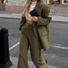Women's Casual Versatile Office Formal Outfits Elegant Soft Shoulder Pad Blazer All Season Simple Commuter Straight Pants