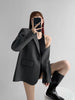 Black Blazer for Women Korean Sping Loose Office Wear Lady Casual Blazers Long Sleeve Single Button Outerwears
