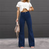 Corduroy Casual Trousers Women Autumn Winter Solid High-waist Flare Pants Lady Slim Black Gray Khaki Orange Long Pants