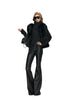 Spring Autumn Long Fitted Soft Black Pu Leather Flare Pants for Women Low Waist Sexy Designer Gyaru Clothes