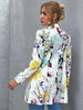 Elegant and Youth Blazer Spring Vintage Irregular Print Casual Woman Clothing High Street Lapel Blazer Woman Outerwears