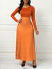 Polka Dot Print Medium Stretch Maxi Dress, Women's Plus High Waist Elegant Long Dress