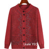 Middle Aged Mother Autumn Winter Retro Style Temperament Women Knitted Cardigan Sweater Jacket Elegant Loose Ladies Top