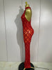 Stock Sparkly Diamonds Sequins Mesh Sheer Long Dress Women Celebrate Evening Birthday Party Sexy Nightclub Stage Costume