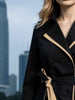 European American Style Double-Breasted Trench Coat, Elegant Thin Jacket for Women - Spring Autumn Street Wear Quality