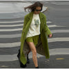 Autumn Winter Solid Women's Woolen Overcoat Urban Long Sleeve Lapel Button Female Outwear Elegant Lady Overcoats