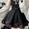Japanese Kawaii Two Pieces Set Women Outfits Ruffled Patchwork Cute Bow Dress + Flare Sleeve Lolita Blouse Y2k Aesthetic JK Suit