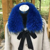 Raccoon Fur Collar Women Winter Coat Hood Decor Furry Fur Collar Warm Coat Shawl Natural Raccoon Fur Scarf Neck Warmer