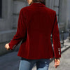 Women's Velvet Blazer Suit Jackets Business Casual Button Up Suit Jacket Autumn Winter Velvet Outerwear Work Office Coats