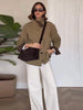 Grid Double-sided Jackets Coat Women Stand Collar Single Breasted Elegant Loose Outerwear Female Spring Chic Casual Jackets Top