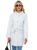 Spring Autumn Hooded Water-repellent Jacket with Belt Thin Casual Loose Trench Coat Women Windbreaker
