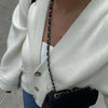Women's Cropped Cardigans V-neck Knitted Sweater Coat Long Sleeve with Pocket Casual Streetwear Outwear Autumn