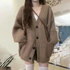 Autumn Winter Women Cardigan Sweater Coats Female Long Sleeve V-neck Loose Knitted Jackets Casual Sweater Cardigans