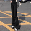 Woman American High Waist Slim Fit Bell Bottom Jeans Female Y2k Flare Pants Girls Elastic Designer Black Denim Trousers