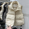 Short Down Cotton Vest Women Spring Autumn Winter Loose Fitting Outer Jacket Female Warm Vest Camisole Jacket Cardigan