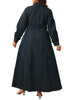 Plus Size Dresses for Women Denim Button Solid Long Elegant Maxi Dress Fall Winter Clothes