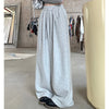 Autumn Women Hip Hop Style Baggy High Waisted Long Pants Lady Versatile Streetwear Solid Color Drawstring Wide Leg Trousers
