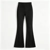 Women's High Waist Black Flare Pants, High‑Stretch Tummy‑Control Wide Waistband Flared Trousers, Slim Figure‑Flattering Height‑E